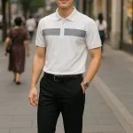 Shop sỉ áo Thun Nam Cổ Bẻ Họa Tiết Sọc Ngang Trước Ngực Bền Đẹp (Có Size 3XL)