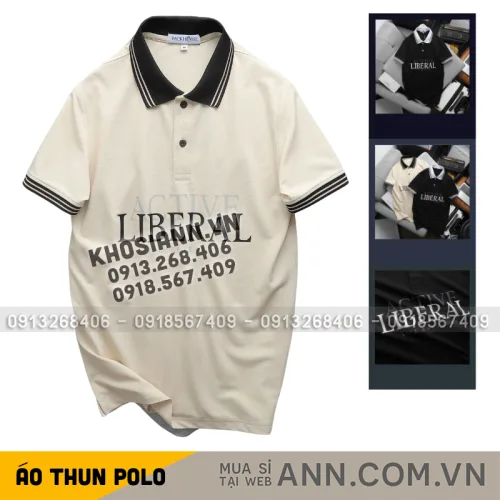 Áo Polo Nam Big Size In Chữ, Cổ Bẻ Phối Sọc Viền