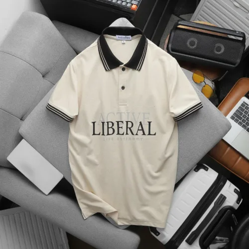 Áo Polo Nam Big Size In Chữ, Cổ Bẻ Phối Sọc Viền