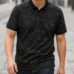 Áo thun nam cổ bẻ họa tiết in, có size 3XL - CS183