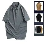 Áo thun nam cổ bẻ họa tiết in, hỗ trợ size 3XL