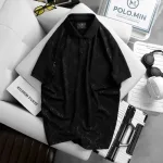 Áo thun nam cổ bẻ họa tiết in, hỗ trợ size 3XL