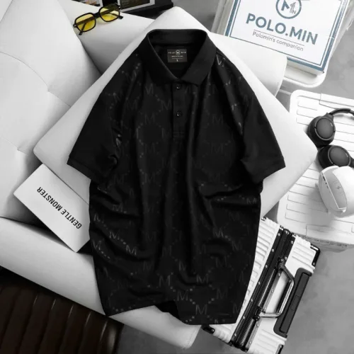 Áo thun nam cổ bẻ họa tiết in, hỗ trợ size 3XL