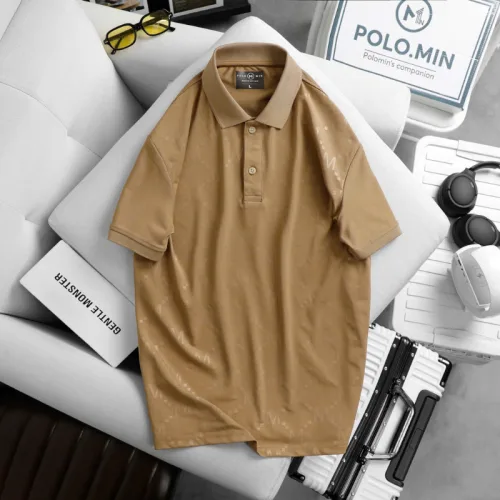 Áo thun nam cổ bẻ họa tiết in, hỗ trợ size 3XL