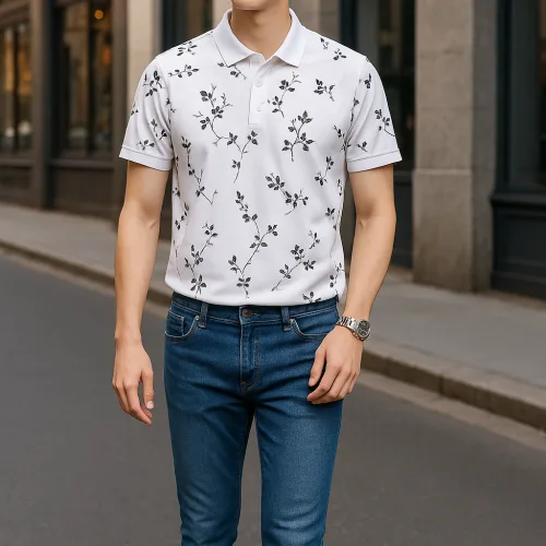 Áo Polo Nam Big Size In Họa Tiết Lá Nổi Bật