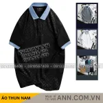 Áo thun nam cổ bẻ họa tiết độc đáo, size 3XL