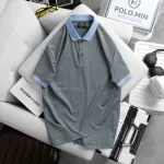 Áo thun nam cổ bẻ họa tiết độc đáo, size 3XL
