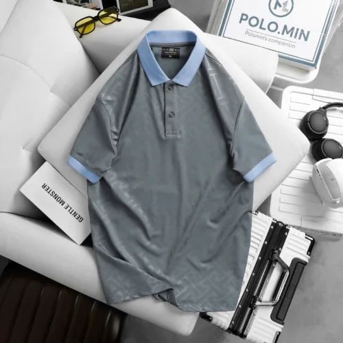 Áo thun nam cổ bẻ họa tiết độc đáo, size 3XL