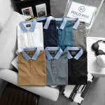 Áo thun nam cổ bẻ họa tiết độc đáo, size 3XL