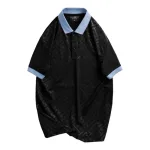 Áo thun nam cổ bẻ họa tiết độc đáo, size 3XL