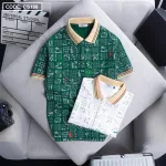 Áo Thun Nam Cổ Bẻ Họa Tiết Viền Bo Màu, Kích Cỡ 3X