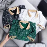 Áo Thun Nam Cổ Bẻ Họa Tiết Viền Bo Màu, Kích Cỡ 3X