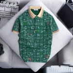 Áo Thun Nam Cổ Bẻ Họa Tiết Viền Bo Màu, Kích Cỡ 3X