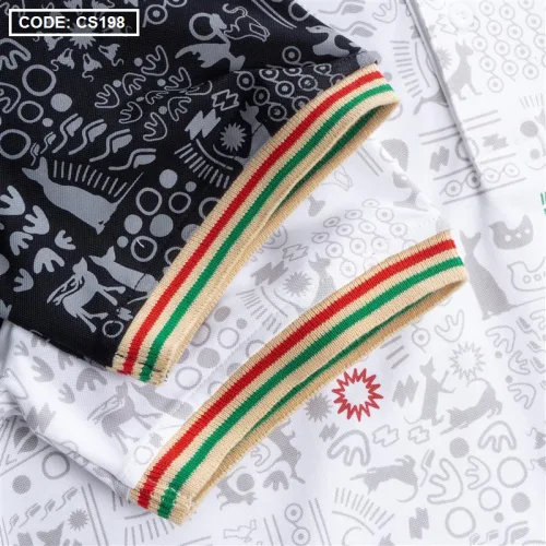 Áo Thun Nam Cổ Bẻ Họa Tiết Viền Bo Màu, Kích Cỡ 3X