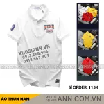 Áo thun nam cổ bẻ CS245 có size 3X, in logo trước ngực và tay áo