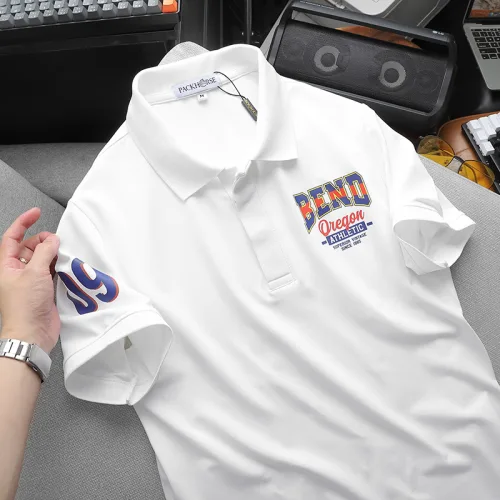 Áo thun nam cổ bẻ CS245 có size 3X, in logo trước ngực và tay áo