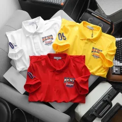 Áo thun nam cổ bẻ CS245 có size 3X, in logo trước ngực và tay áo