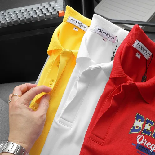 Áo thun nam cổ bẻ CS245 có size 3X, in logo trước ngực và tay áo