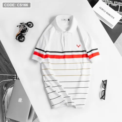Áo Polo Nam Tay Ngắn Họa Tiết Sọc, Có Size 3XL