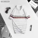 Áo Polo Nam Tay Ngắn Họa Tiết Sọc, Có Size 3XL