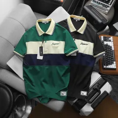 Áo thun nam Pack Horse cổ bẻ, thêu logo Superior trước ngực, size 3X