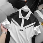 Áo thun nam Pack Horse cổ bẻ thêu nổi chữ Airline size 3x