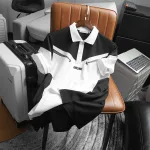Áo thun nam Pack Horse cổ bẻ thêu nổi chữ Airline size 3x