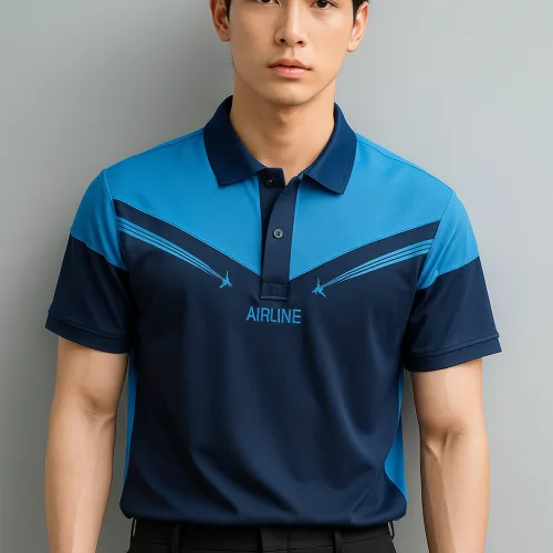 Áo thun nam Pack Horse cổ bẻ thêu nổi chữ Airline size 3x