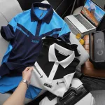Áo thun nam Pack Horse cổ bẻ thêu nổi chữ Airline size 3x