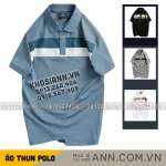 Áo thun cổ bẻ nam trẻ trung với hai sọc ngang trước ngực, có size 3XL