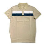 Áo thun cổ bẻ nam trẻ trung với hai sọc ngang trước ngực, có size 3XL
