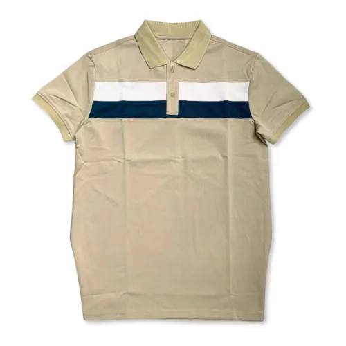 Áo thun cổ bẻ nam trẻ trung với hai sọc ngang trước ngực, có size 3XL