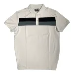 Áo thun cổ bẻ nam trẻ trung với hai sọc ngang trước ngực, có size 3XL
