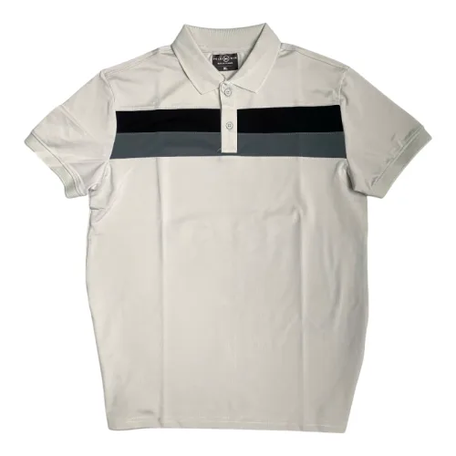 Áo thun cổ bẻ nam trẻ trung với hai sọc ngang trước ngực, có size 3XL
