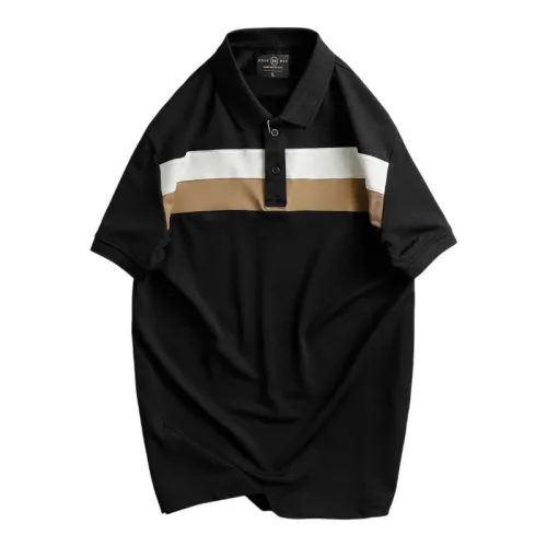 Áo thun cổ bẻ nam trẻ trung với hai sọc ngang trước ngực, có size 3XL
