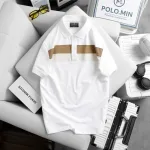 Áo thun cổ bẻ nam trẻ trung với hai sọc ngang trước ngực, có size 3XL