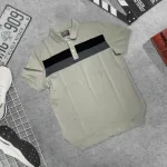 Áo thun cổ bẻ nam trẻ trung với hai sọc ngang trước ngực, có size 3XL