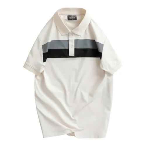 Áo thun cổ bẻ nam trẻ trung với hai sọc ngang trước ngực, có size 3XL
