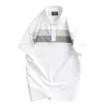 Áo thun cổ bẻ nam trẻ trung với hai sọc ngang trước ngực, có size 3XL