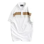 Áo thun cổ bẻ nam trẻ trung với hai sọc ngang trước ngực, có size 3XL
