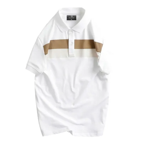 Áo thun cổ bẻ nam trẻ trung với hai sọc ngang trước ngực, có size 3XL
