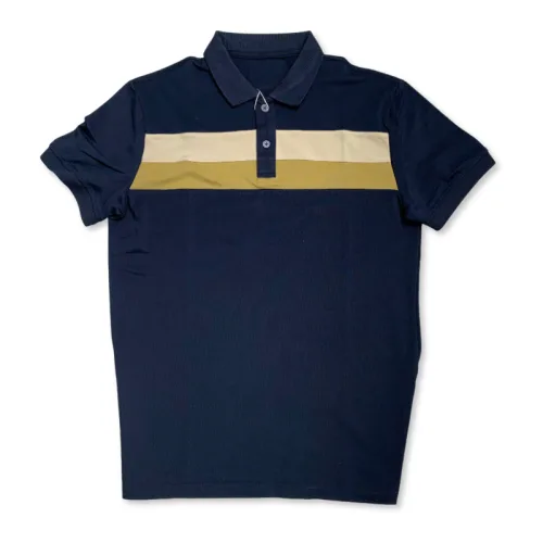 Áo thun cổ bẻ nam trẻ trung với hai sọc ngang trước ngực, có size 3XL
