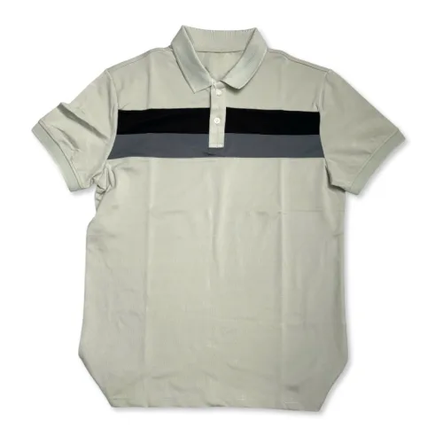 Áo thun cổ bẻ nam trẻ trung với hai sọc ngang trước ngực, có size 3XL
