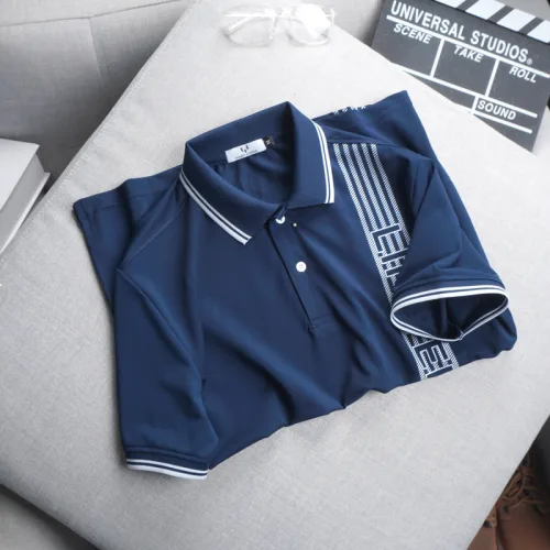 Áo Polo Nam Cá Sấu Poly Phối Sọc, Size 3XL