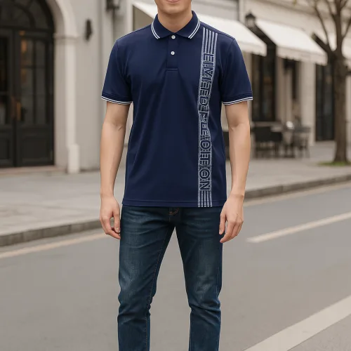 Áo Polo Nam Cá Sấu Poly Phối Sọc, Size 3XL
