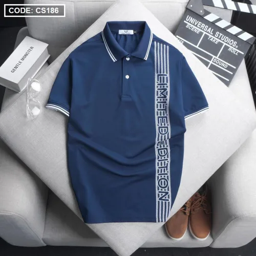 Áo Polo Nam Cá Sấu Poly Phối Sọc, Size 3XL