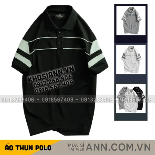 Shop sỉ áo Thun Nam Cổ Bẻ Phối Sọc Áo Trẻ Trung (Có Size 3XL)