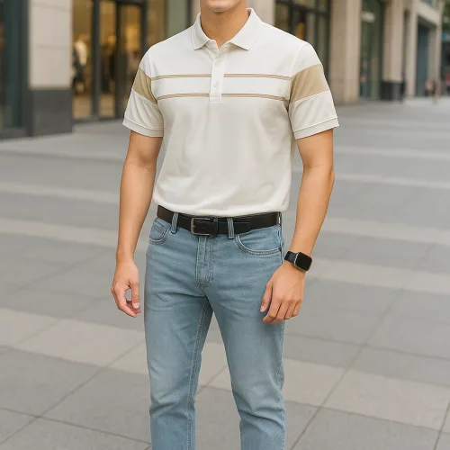 Shop sỉ áo Thun Nam Cổ Bẻ Phối Sọc Áo Trẻ Trung (Có Size 3XL)
