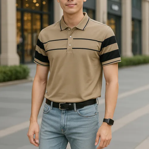 Shop sỉ áo Thun Nam Cổ Bẻ Phối Sọc Áo Trẻ Trung (Có Size 3XL)