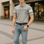 Shop sỉ áo Thun Nam Cổ Bẻ Phối Sọc Áo Trẻ Trung (Có Size 3XL)